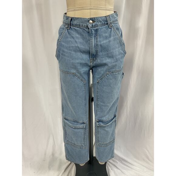 Grlfrnd 'Milla' Blue Utility Slouch Denim Jean Size 26 - Picture 2 of 5